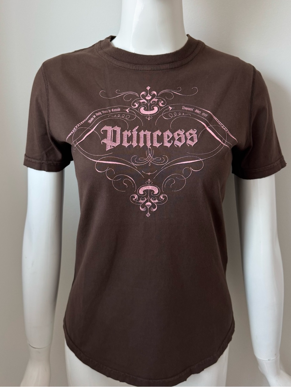 Dsquared2 vintage brown “Princess” graphic cotton Y2K tshirt